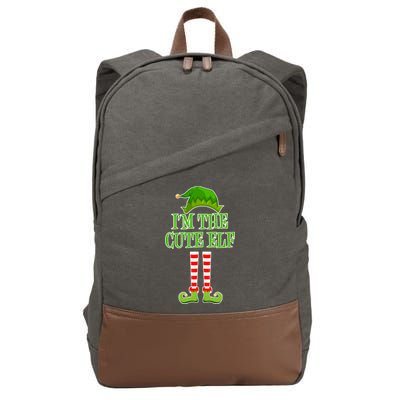 I'm The Cute Elf Matching Family Christmas Cotton Canvas Backpack