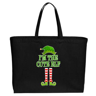 I'm The Cute Elf Matching Family Christmas Cotton Canvas Jumbo Tote