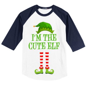 I'm The Cute Elf Matching Family Christmas Baseball Sleeve Shirt