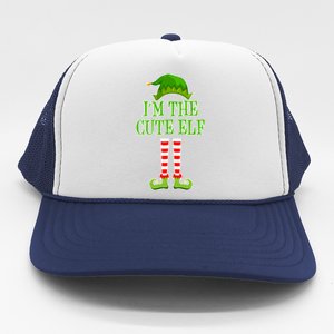 I'm The Cute Elf Matching Family Christmas Trucker Hat