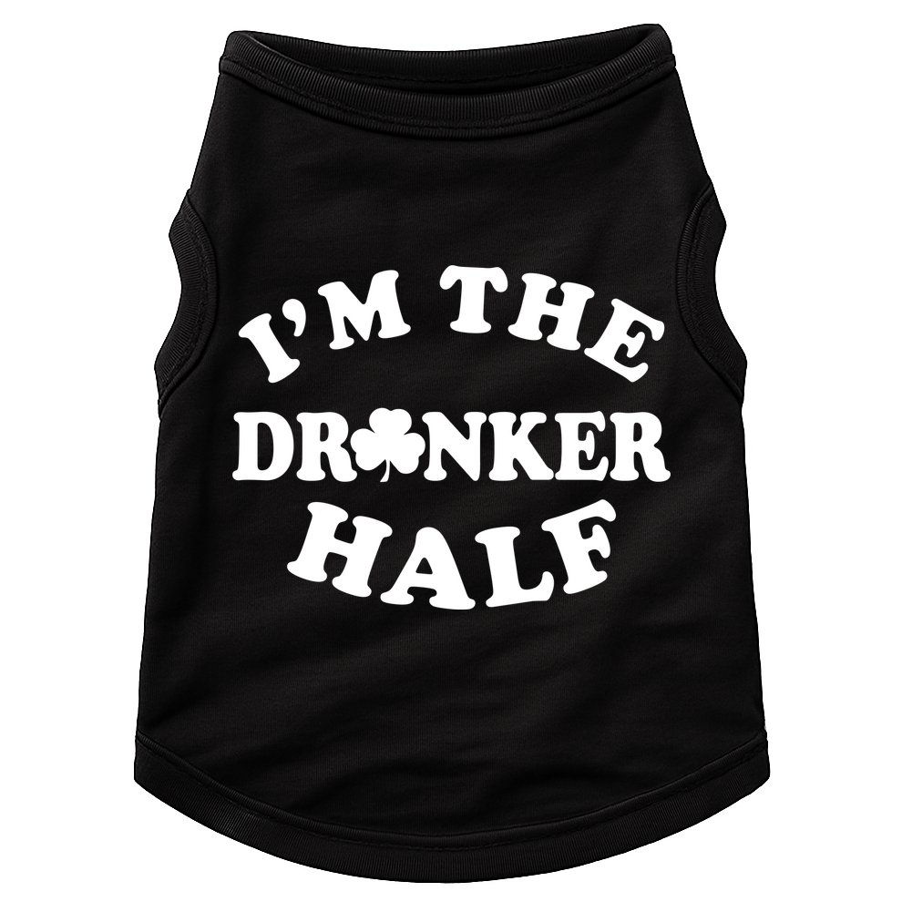 I'm The Drunker Half Irish Shamrock St. Patrick's Day Doggie Tank