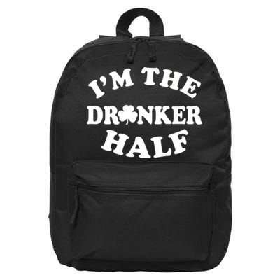 I'm The Drunker Half Irish Shamrock St. Patrick's Day 16 in Basic Backpack
