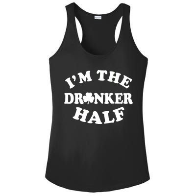 I'm The Drunker Half Irish Shamrock St. Patrick's Day Ladies PosiCharge Competitor Racerback Tank