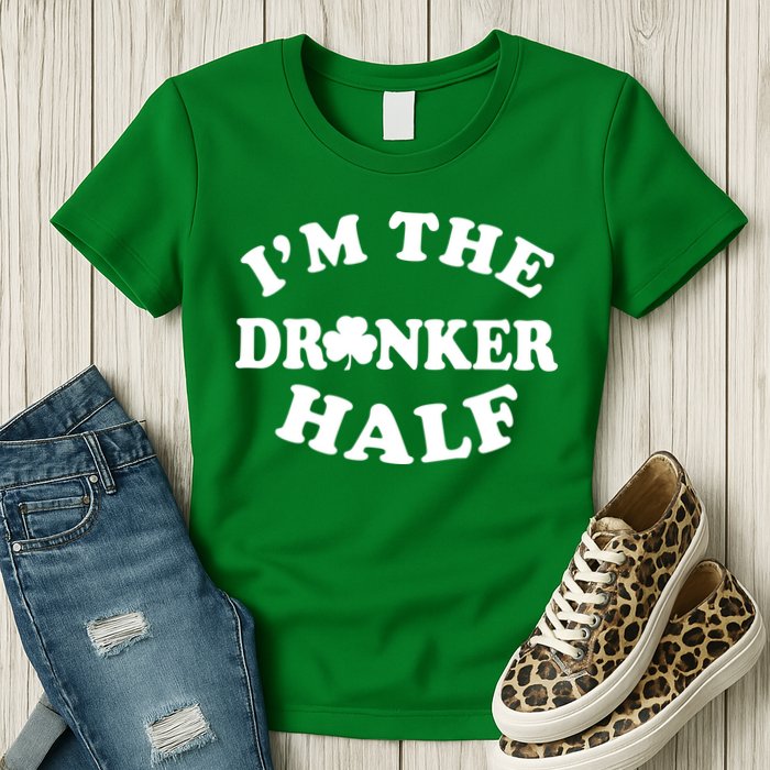 I'm The Drunker Half Irish Shamrock St. Patrick's Day Womens T-Shirt
