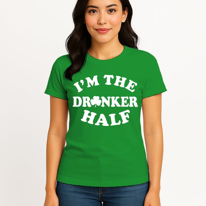 I'm The Drunker Half Irish Shamrock St. Patrick's Day Womens T-Shirt