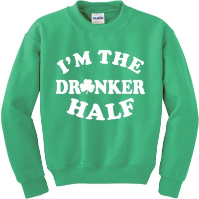 I'm The Drunker Half Irish Shamrock St. Patrick's Day Kids Sweatshirt