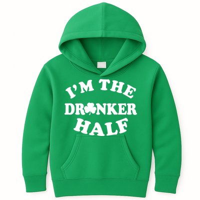 I'm The Drunker Half Irish Shamrock St. Patrick's Day Kids Hoodie