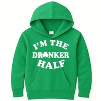 I'm The Drunker Half Irish Shamrock St. Patrick's Day Kids Hoodie