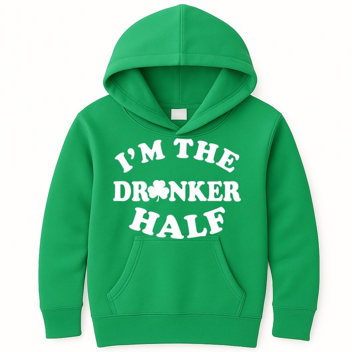 I'm The Drunker Half Irish Shamrock St. Patrick's Day Kids Hoodie