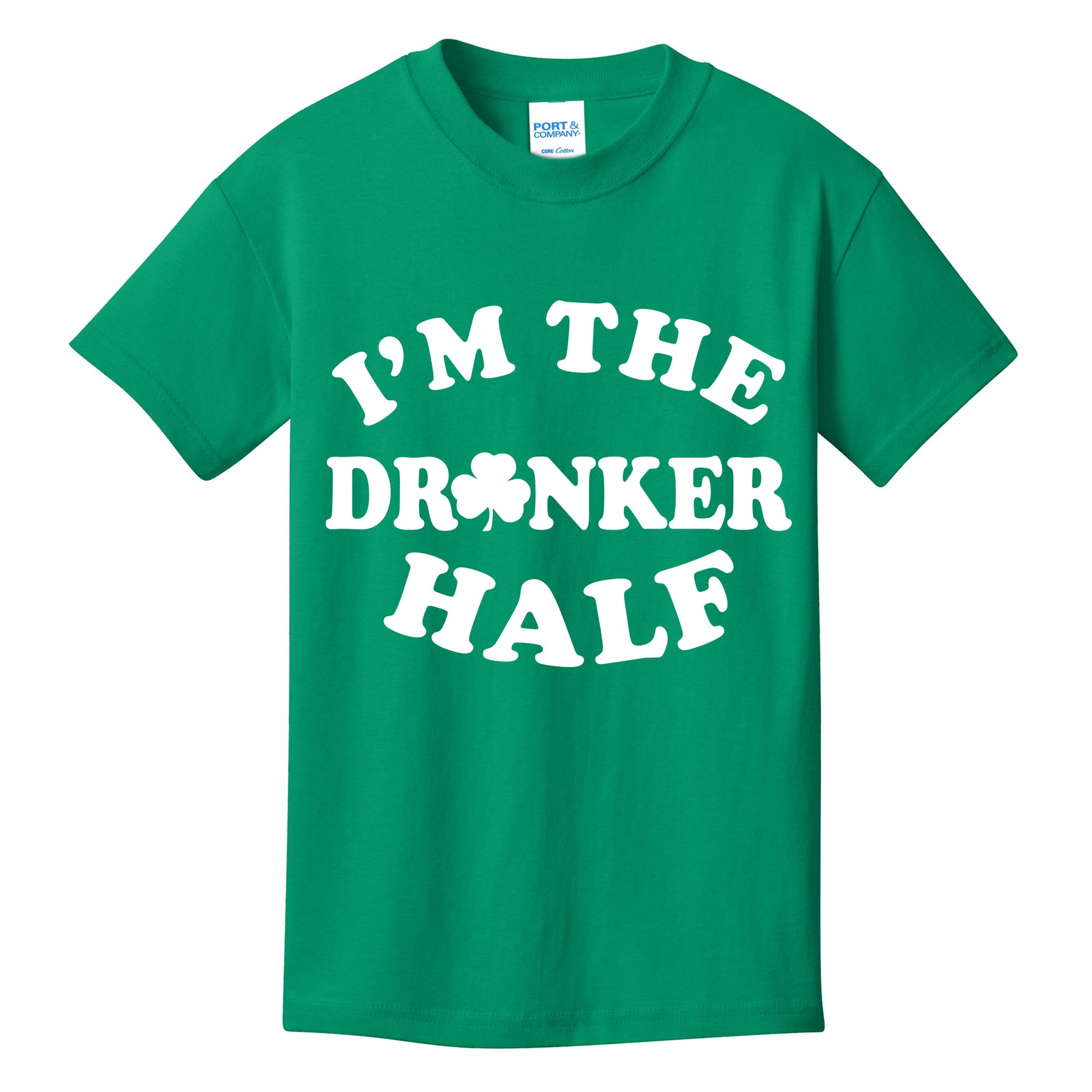 I'm The Drunker Half Irish Shamrock St. Patrick's Day Kids T-Shirt