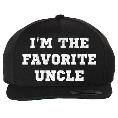 I'm The Favorite Uncle Funny Distressed Wool Snapback Cap
