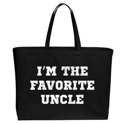 I'm The Favorite Uncle Funny Distressed Cotton Canvas Jumbo Tote