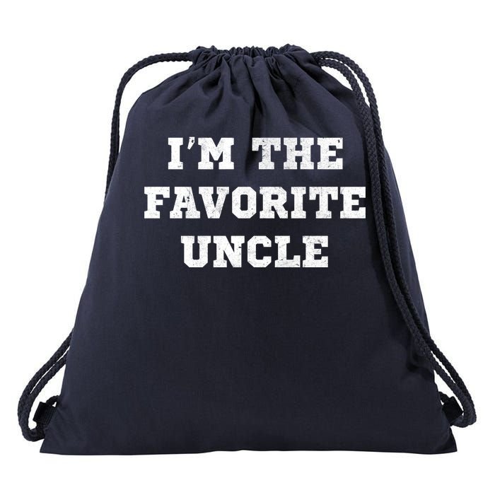 I'm The Favorite Uncle Funny Distressed Drawstring Bag