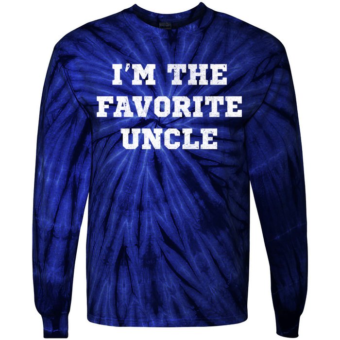 I'm The Favorite Uncle Funny Distressed Tie-Dye Long Sleeve Shirt