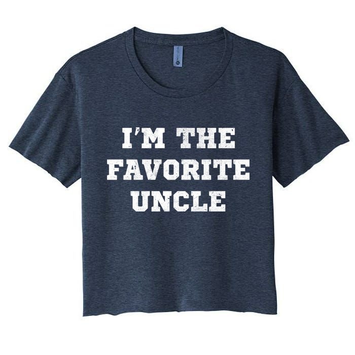 I'm The Favorite Uncle Funny Distressed Crop Top