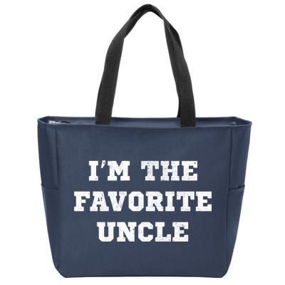 I'm The Favorite Uncle Funny Distressed Zip Tote Bag