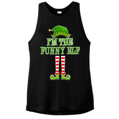 I'm The Funny Elf Matching Family Christmas Ladies PosiCharge Tri-Blend Wicking Tank