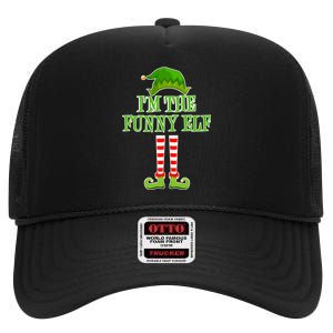 I'm The Funny Elf Matching Family Christmas High Crown Mesh Back Trucker Hat