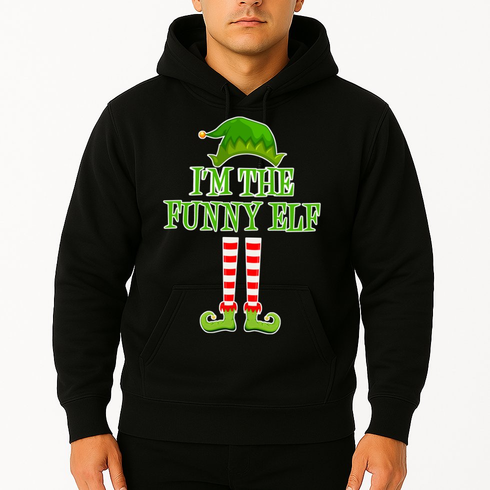 I'm The Funny Elf Matching Family Christmas Hoodie