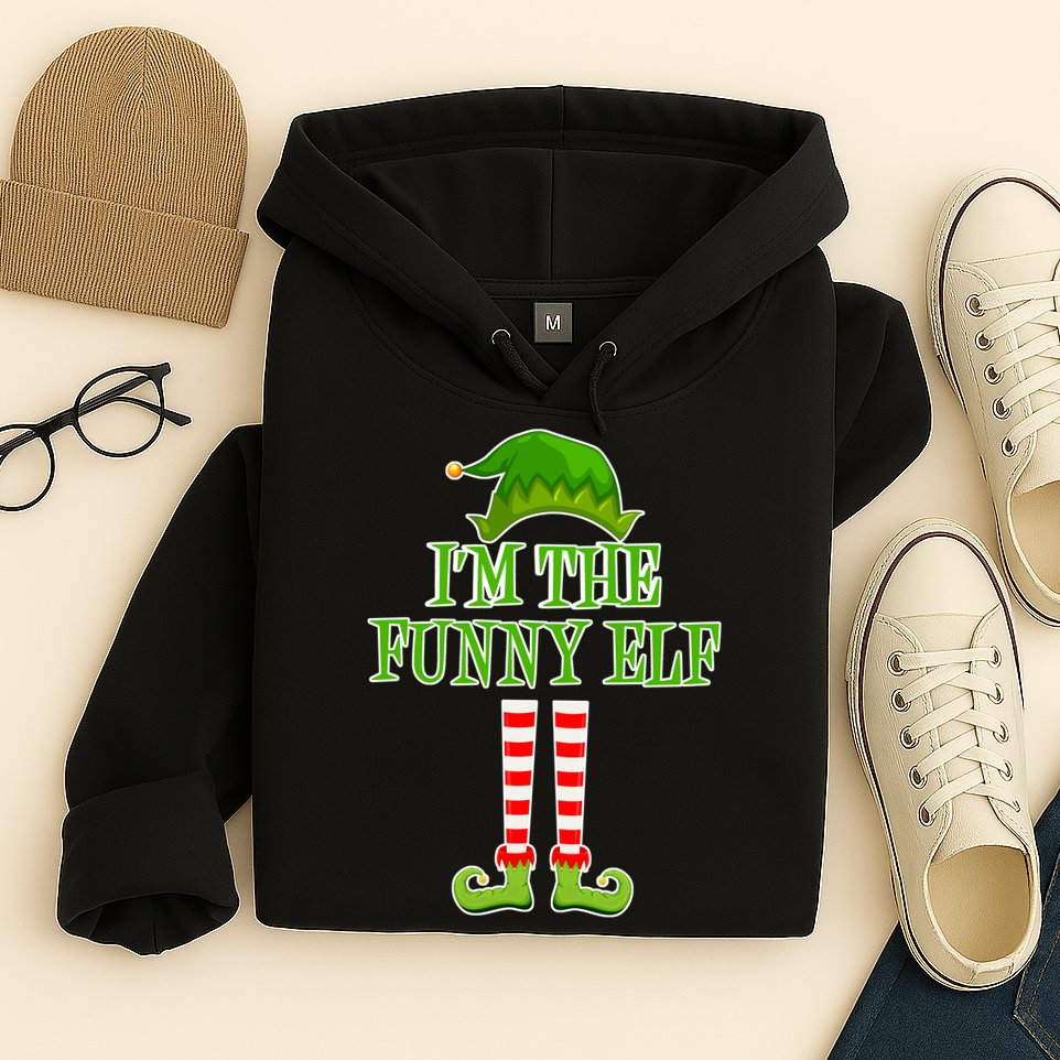 I'm The Funny Elf Matching Family Christmas Hoodie