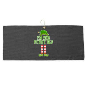 I'm The Funny Elf Matching Family Christmas Large Microfiber Waffle Golf Towel