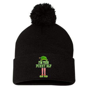 I'm The Funny Elf Matching Family Christmas Pom Pom 12in Knit Beanie