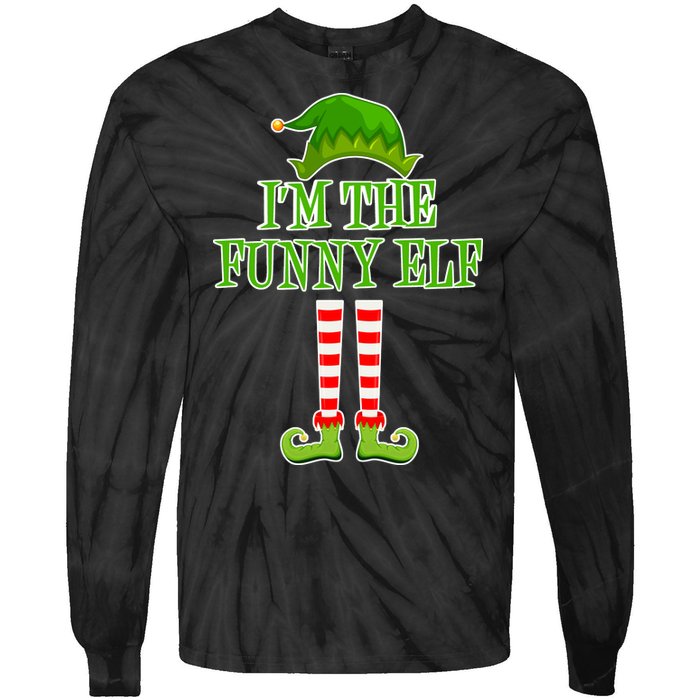 I'm The Funny Elf Matching Family Christmas Tie-Dye Long Sleeve Shirt