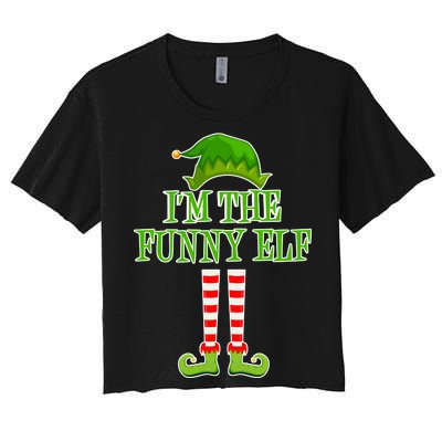 I'm The Funny Elf Matching Family Christmas Women's Crop Top Tee