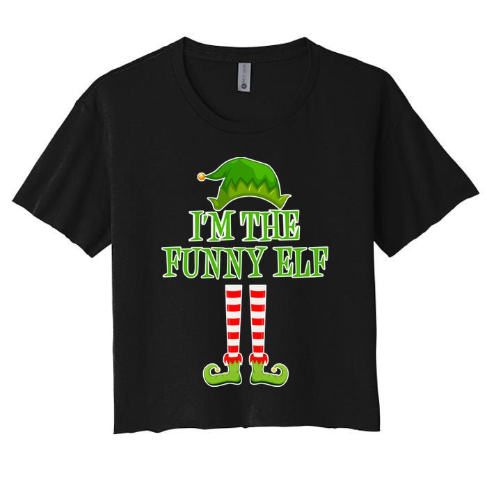I'm The Funny Elf Matching Family Christmas Women's Crop Top Tee