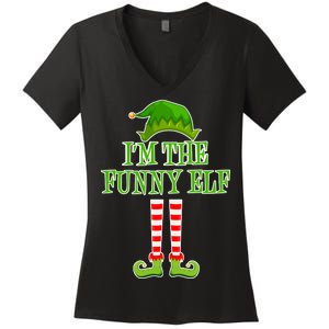 I'm The Funny Elf Matching Family Christmas Women's V-Neck T-Shirt