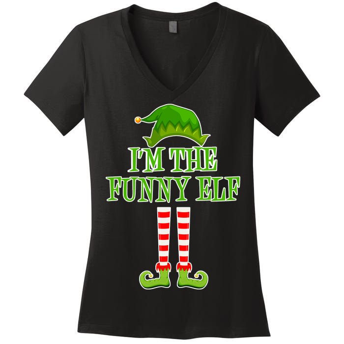 I'm The Funny Elf Matching Family Christmas Women's V-Neck T-Shirt