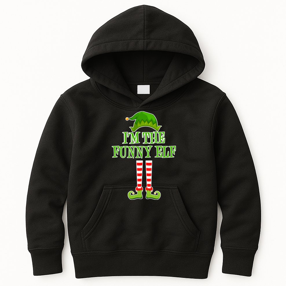 I'm The Funny Elf Matching Family Christmas Kids Hoodie