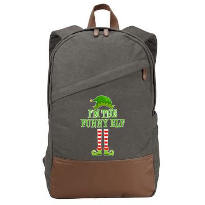 I'm The Funny Elf Matching Family Christmas Cotton Canvas Backpack