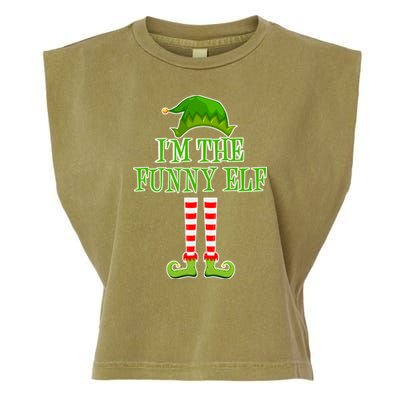 I'm The Funny Elf Matching Family Christmas Garment-Dyed Women's Muscle Tee