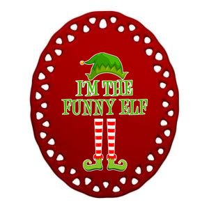 I'm The Funny Elf Matching Family Christmas Ceramic Oval Ornament