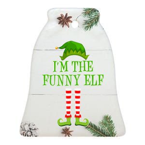 I'm The Funny Elf Matching Family Christmas Ceramic Bell Ornament