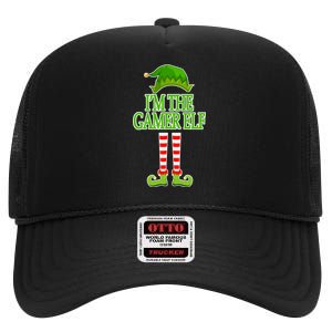 I'm The Gamer Elf Matching Family Christmas High Crown Mesh Back Trucker Hat