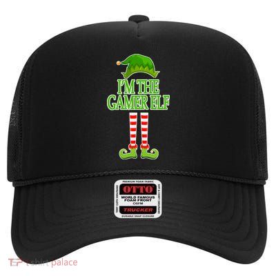 I'm The Gamer Elf Matching Family Christmas High Crown Mesh Back Trucker Hat