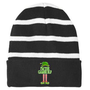 I'm The Gamer Elf Matching Family Christmas Striped Beanie with Solid Band