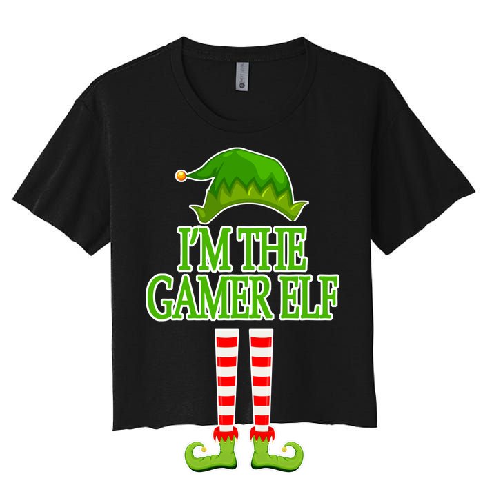 I'm The Gamer Elf Matching Family Christmas Women's Crop Top Tee