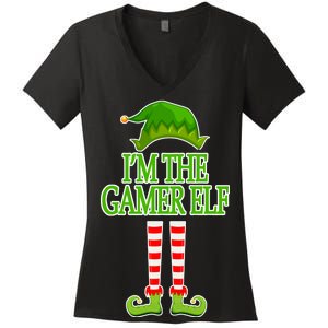 I'm The Gamer Elf Matching Family Christmas Women's V-Neck T-Shirt