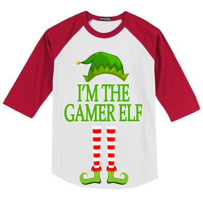 I'm The Gamer Elf Matching Family Christmas Kids Colorblock Raglan Jersey