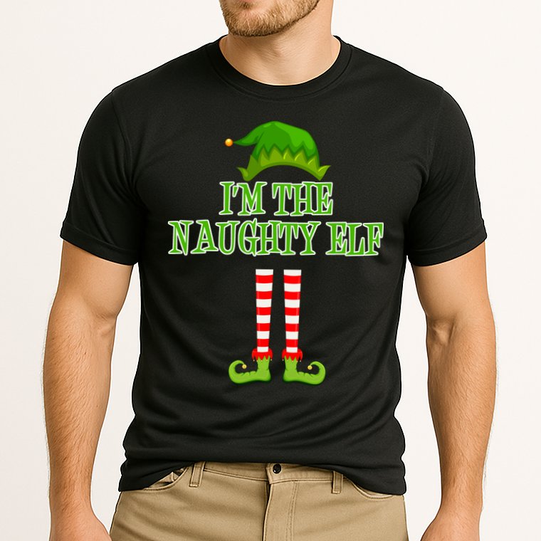 I'm The Naughty Elf Matching Family Christmas Cooling Performance Crew T-Shirt