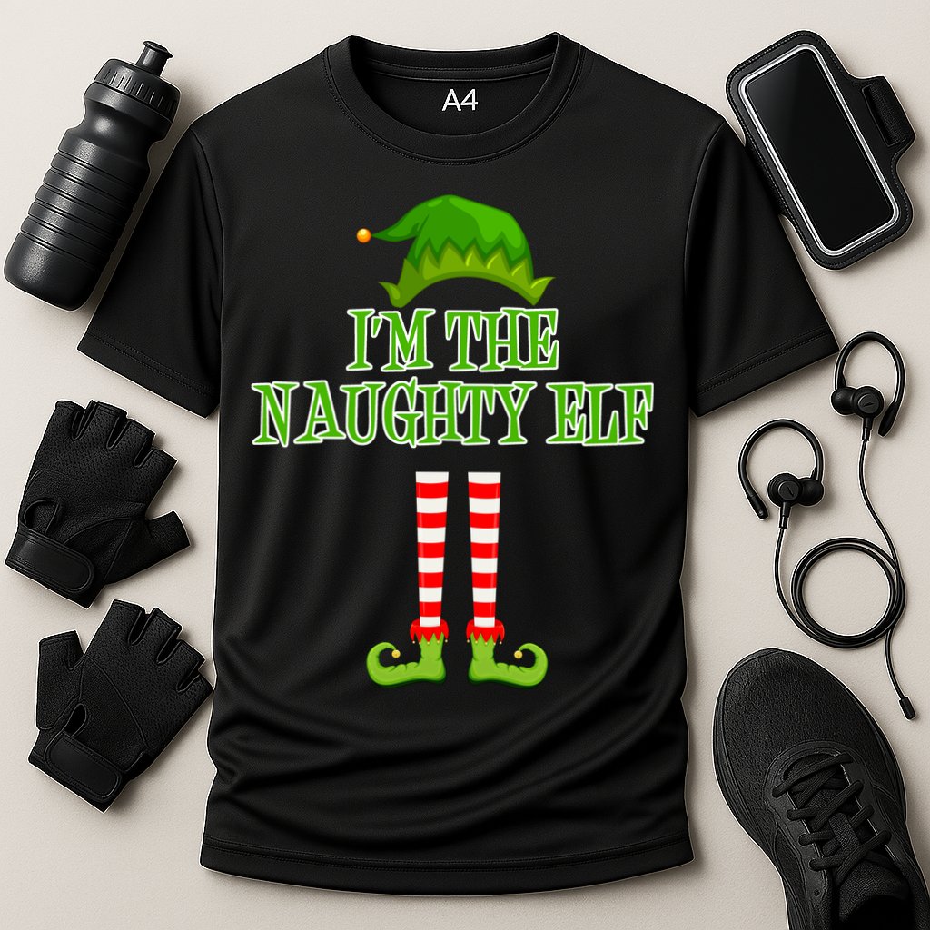 I'm The Naughty Elf Matching Family Christmas Cooling Performance Crew T-Shirt
