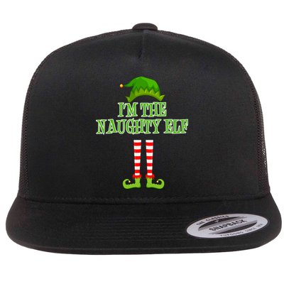 I'm The Naughty Elf Matching Family Christmas Flat Bill Trucker Hat