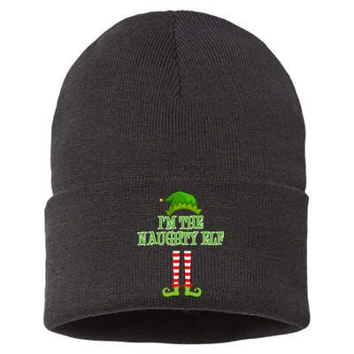 I'm The Naughty Elf Matching Family Christmas Sustainable Knit Beanie