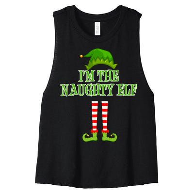 I'm The Naughty Elf Matching Family Christmas Women's Racerback Cropped Tank