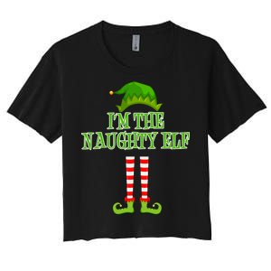 I'm The Naughty Elf Matching Family Christmas Women's Crop Top Tee