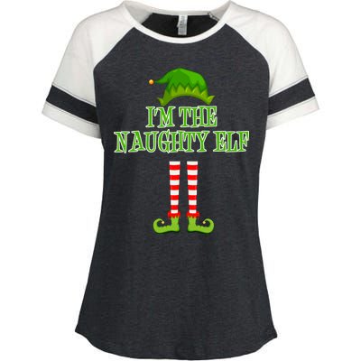 I'm The Naughty Elf Matching Family Christmas Enza Ladies Jersey Colorblock Tee