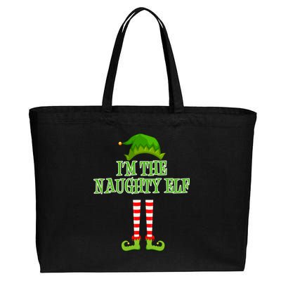 I'm The Naughty Elf Matching Family Christmas Cotton Canvas Jumbo Tote